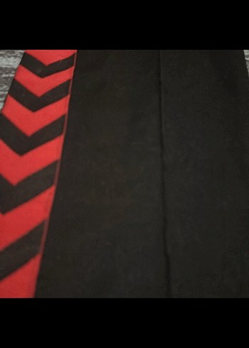 Kadın Kırmızı Baskılı Fermuarlı Eşofman Altı - Görsel 2