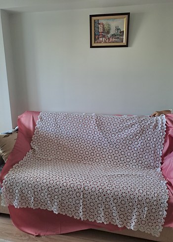 Vintage El Yapımı Beyaz Dantel Örtü - Görsel 6