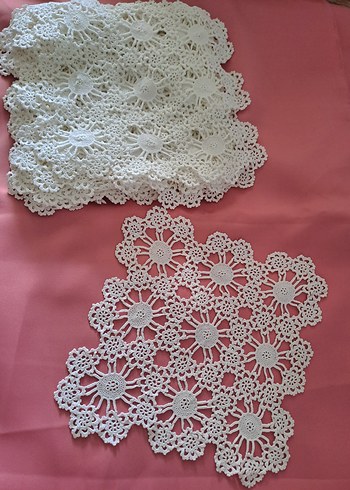 Vintage El Yapımı Beyaz Dantel Örtü - Görsel 2