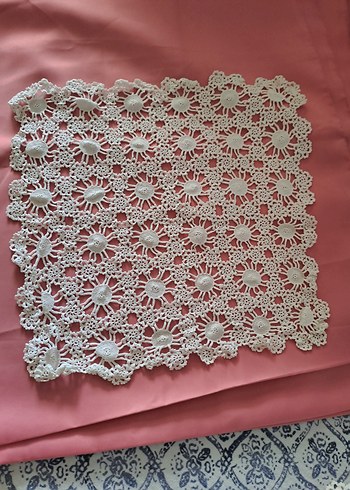 Vintage El Yapımı Beyaz Dantel Örtü - Görsel 4