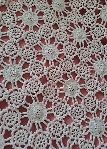 Vintage El Yapımı Beyaz Dantel Örtü - Görsel 7