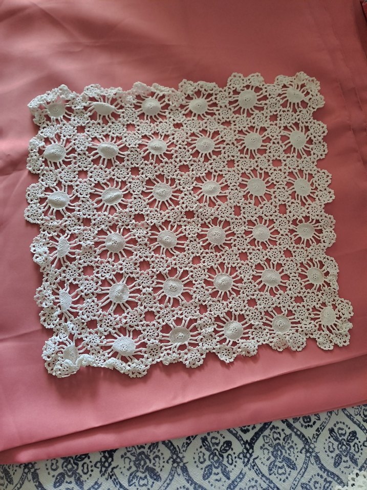 Vintage El Yapımı Beyaz Dantel Örtü - Görsel 3