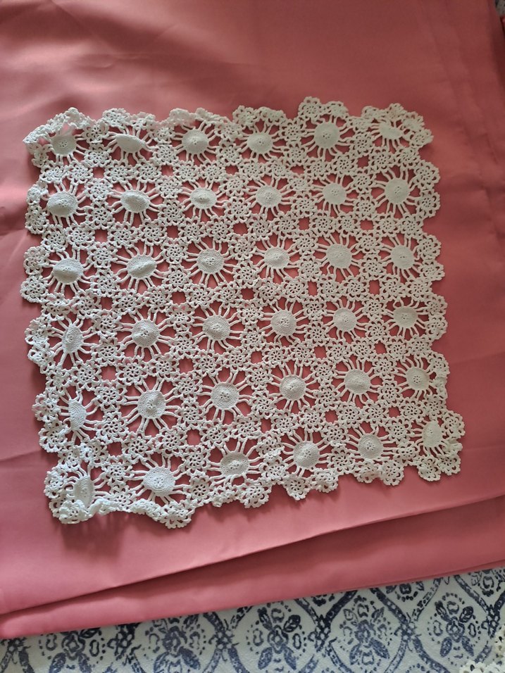 Vintage El Yapımı Beyaz Dantel Örtü - Görsel 4