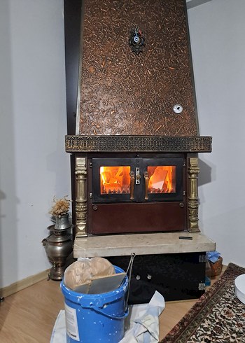 Parlak kahverengi dekoratif soba - Görsel 3