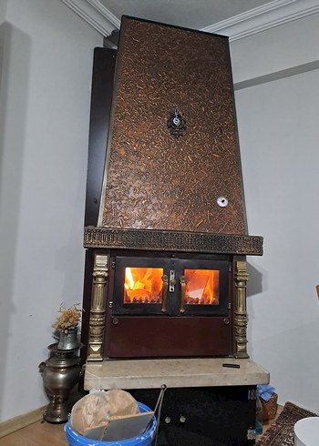 Parlak kahverengi dekoratif soba - Görsel 2