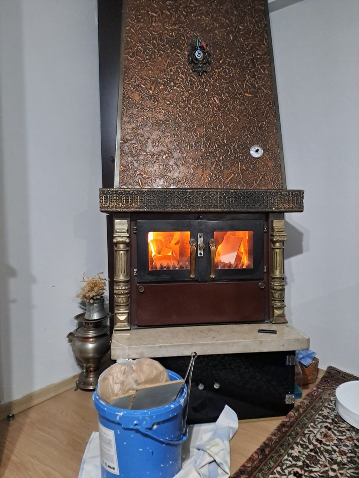 Parlak kahverengi dekoratif soba - Görsel 3