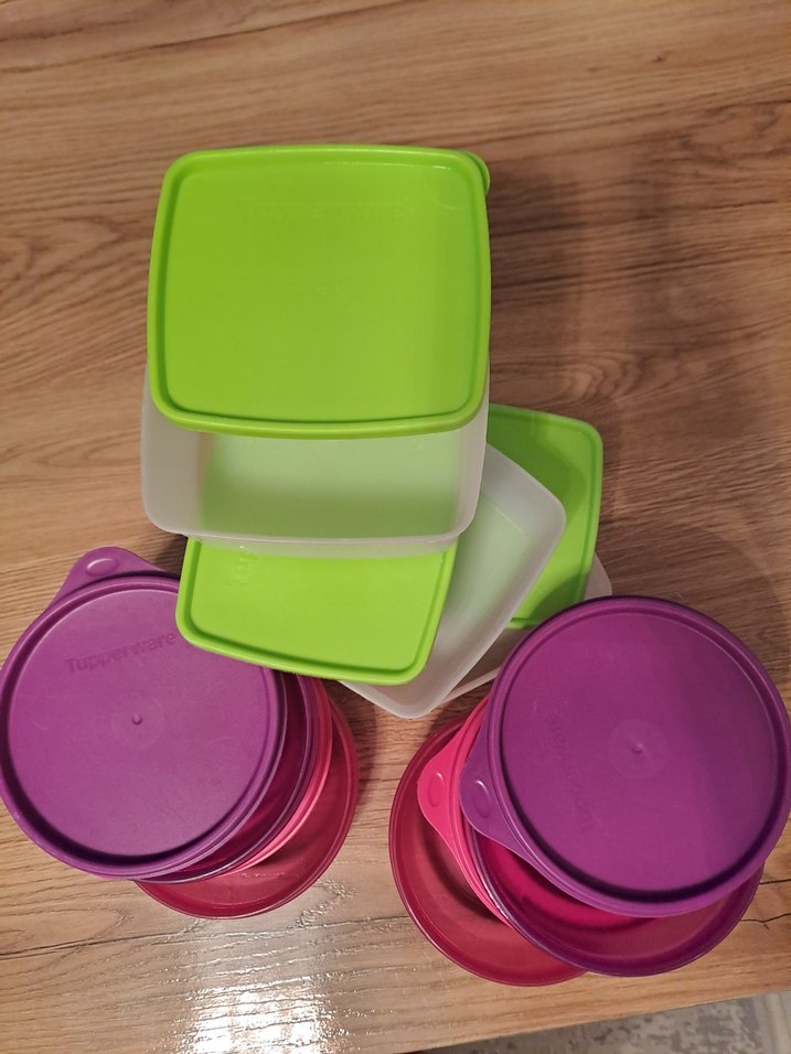 Yeşil Kapaklı Plastik Saklama Kabı Seti - Görsel 2