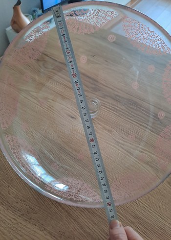 Bej ve gri desenli cam tartı - Görsel 5