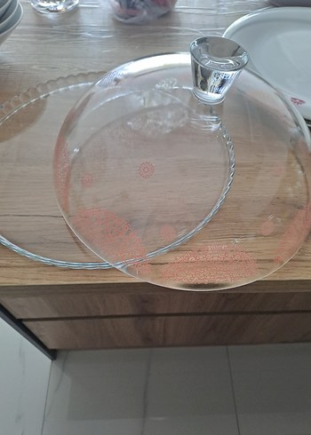 Bej ve gri desenli cam tartı - Görsel 4