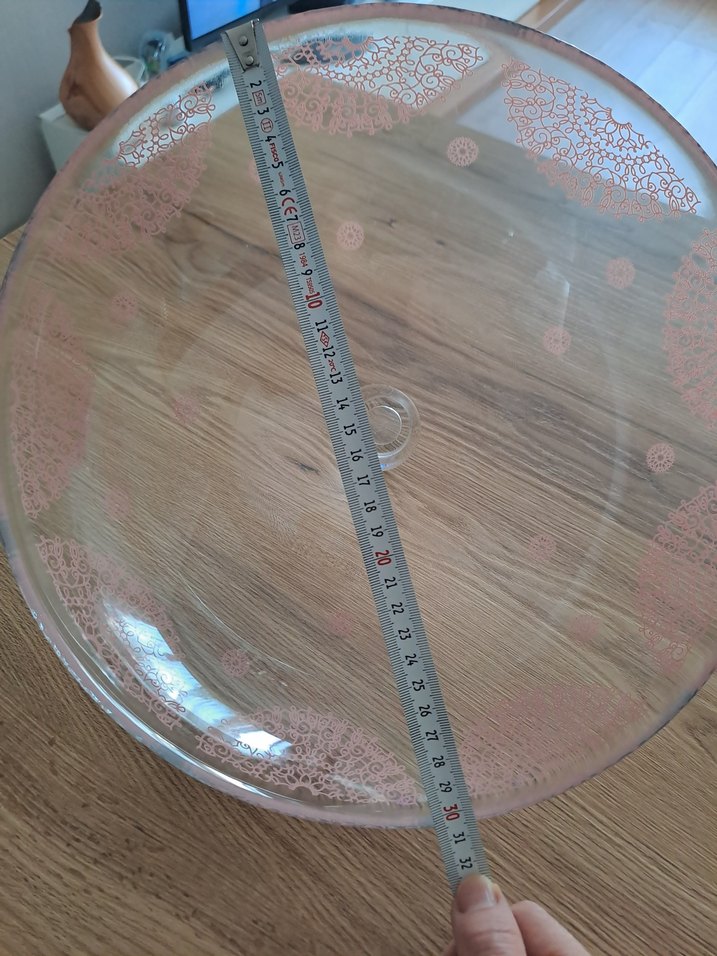 Bej ve gri desenli cam tartı - Görsel 5