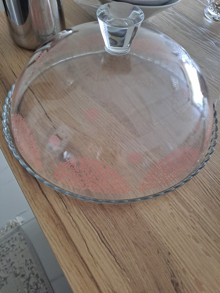 Bej ve gri desenli cam tartı - Görsel 3