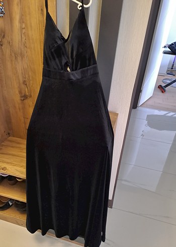 Düğmeli Siyah Gotik Hamile Midi Kaban - Görsel 2