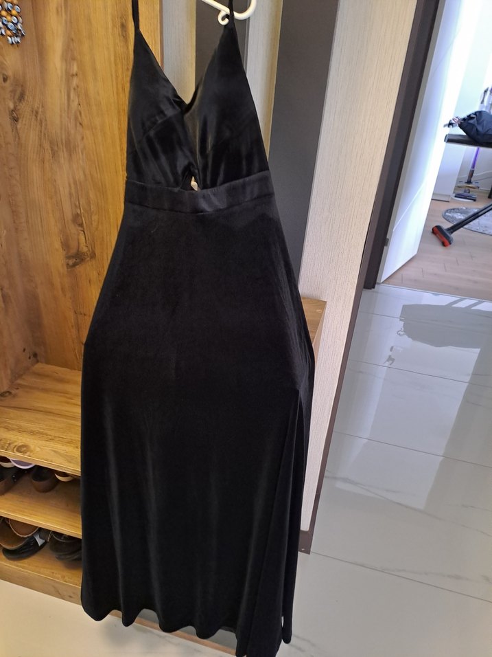 Düğmeli Siyah Gotik Hamile Midi Kaban - Görsel 2