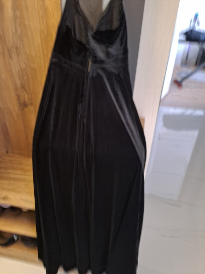 Düğmeli Siyah Gotik Hamile Midi Kaban - Görsel 3