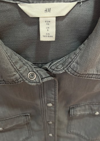 36 Beden gri Renk H&M Gri Kot Gömlek