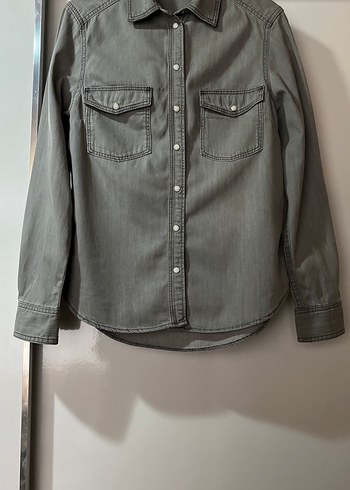 H&M Gri Kot Gömlek