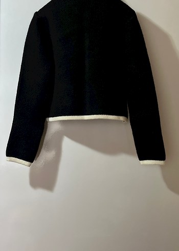 Koton Gold Düğmeli Siyah Kadın Triko Hırka - Görsel 6