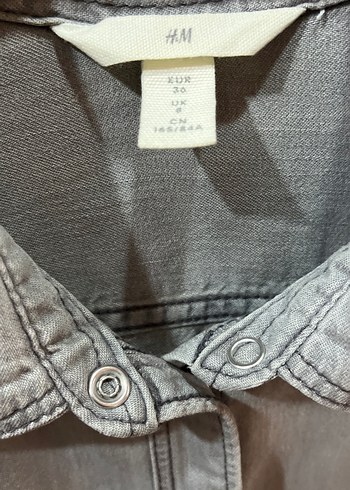 H&M Gri Kot Gömlek - Görsel 4