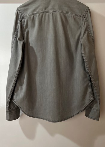 H&M Gri Kot Gömlek - Görsel 5