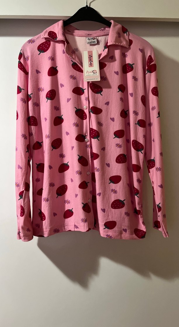 Işılay Pembe Uzun Kollu Büyük Beden Kadın Pijama Takımı - Görsel 4