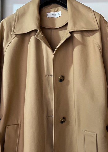 Mango Gabardin Kumaş Bej Trençkot - Görsel 5