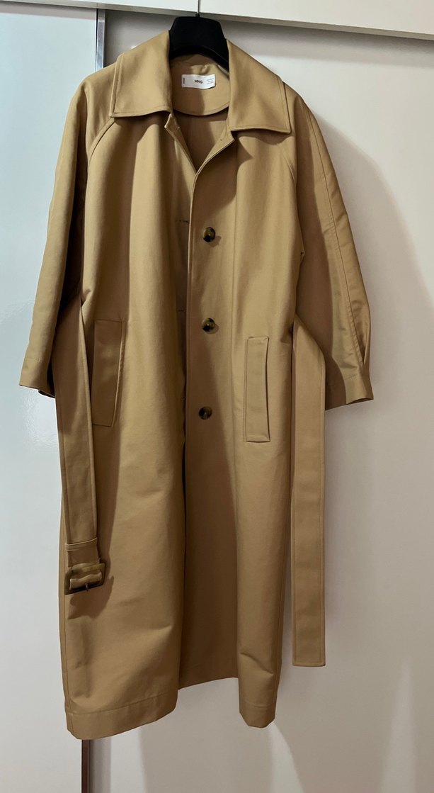 Mango Gabardin Kumaş Bej Trençkot - Görsel 2