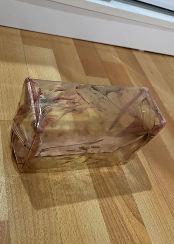 Oysho Şeffaf Vinil Çiçek Desenli Makyaj Çantası - Görsel 4