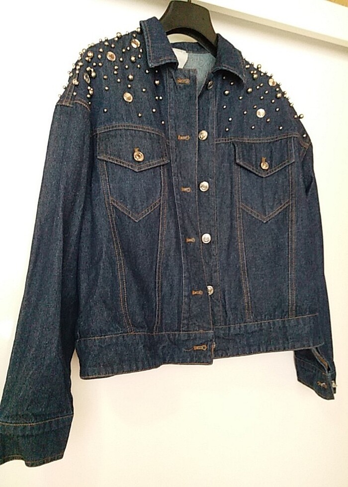 Twist Taş Detaylı Kot Ceket - Görsel 3