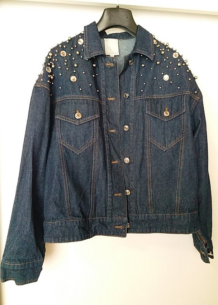 Twist Taş Detaylı Kot Ceket - Görsel 4