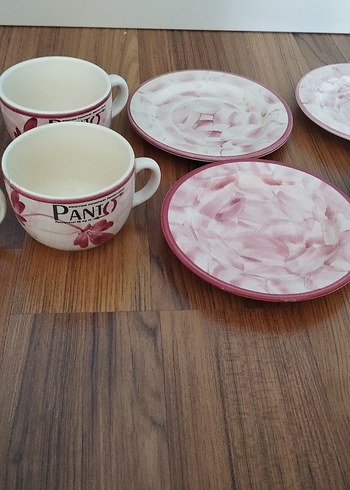Pembe Pastel Çiçek Desenli Porselen Fincan Seti - Görsel 3