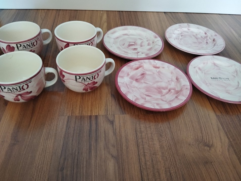 Pembe Pastel Çiçek Desenli Porselen Fincan Seti - Görsel 3