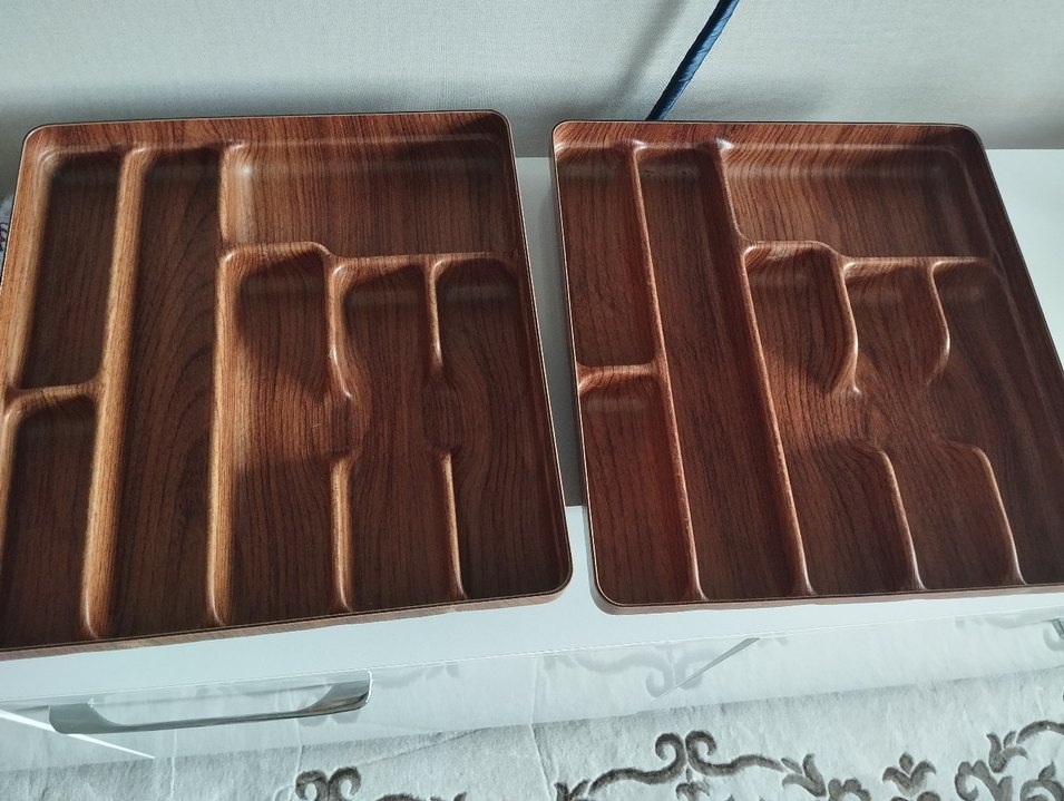 Koyu Kahverengi Ahşap Çatal Kaşık Kutusu - Görsel 2