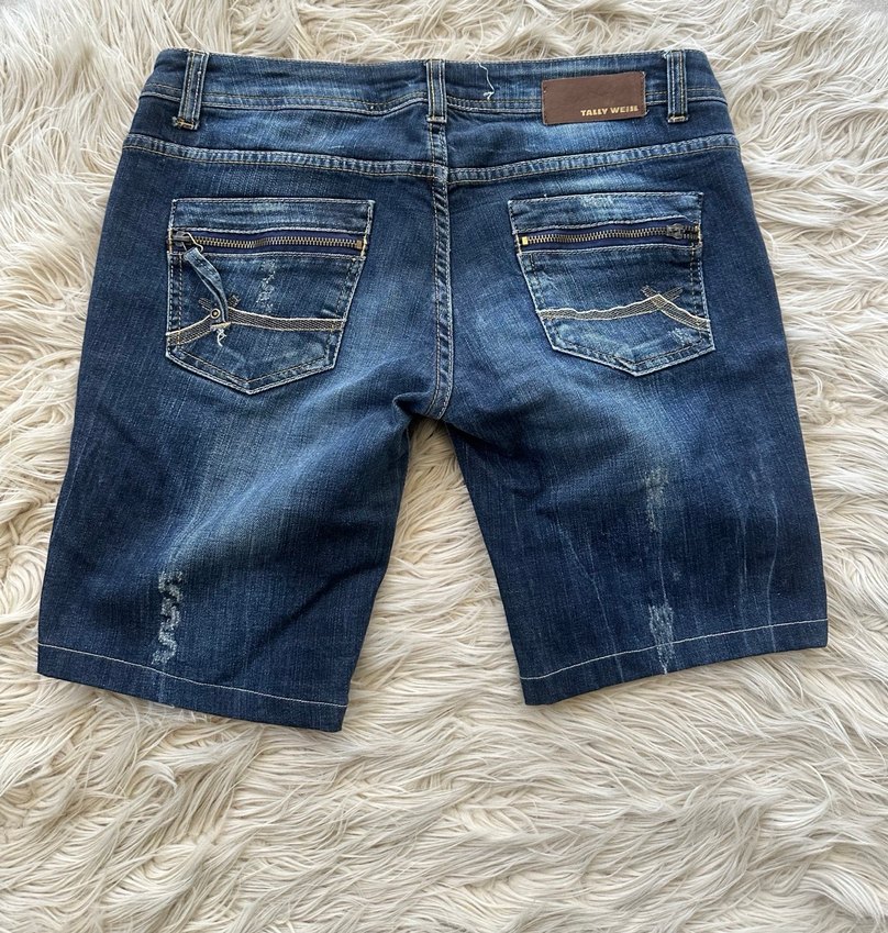 Düğmeli Mavi Kadın Denim Mini Şort - Görsel 2