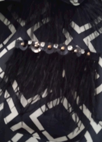 Desenli siyah iri Düğmeli pantolon takım - Görsel 3