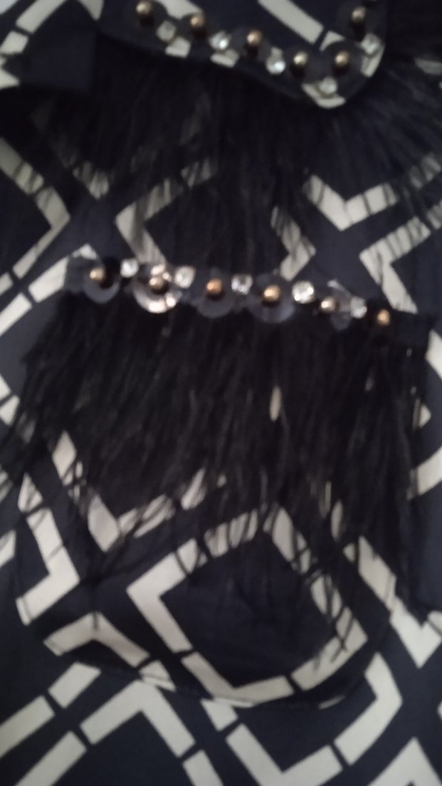 Desenli siyah iri Düğmeli pantolon takım - Görsel 3