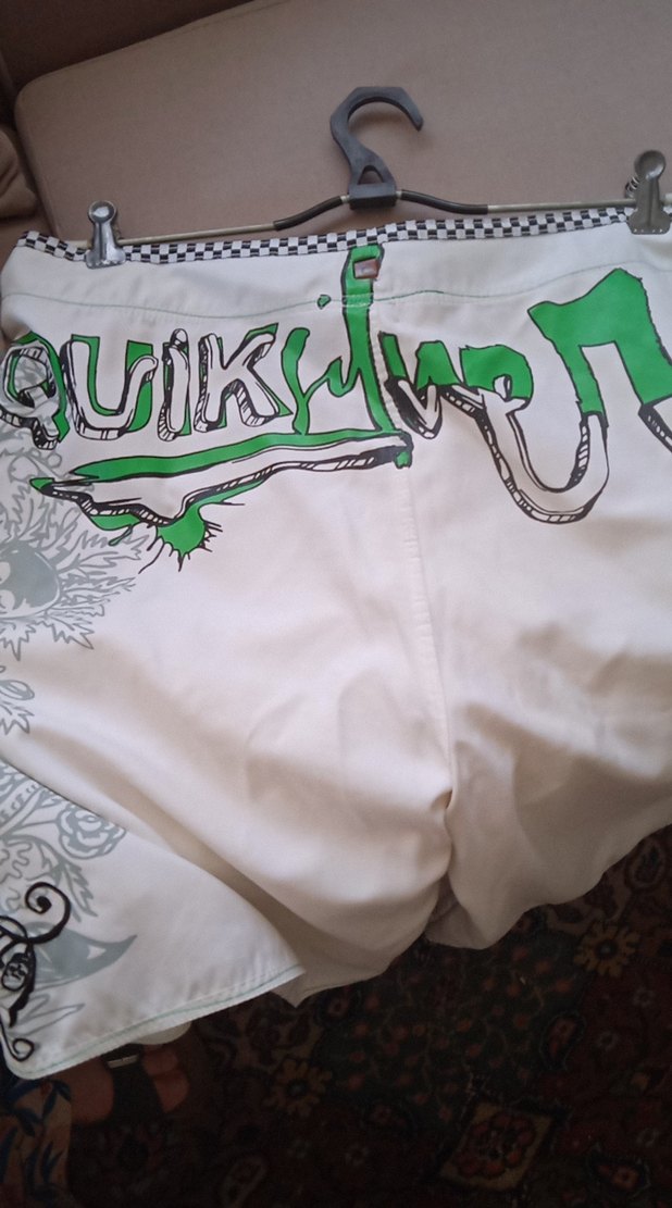 Beyaz Baskılı  erkek şort. - Görsel 2