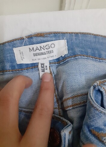38 Beden lacivert Renk Mango düz paça kot pantolon