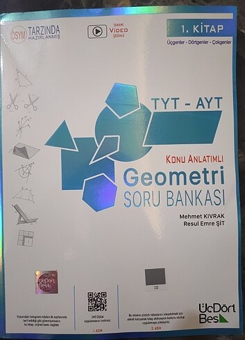 ÜÇ DÖRT BEŞ YAYINLARI TYT AYT GEOMETRİ SORU BANKASI 