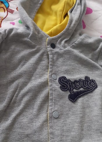 Düğmeli Gri Erkek Sweatshirt