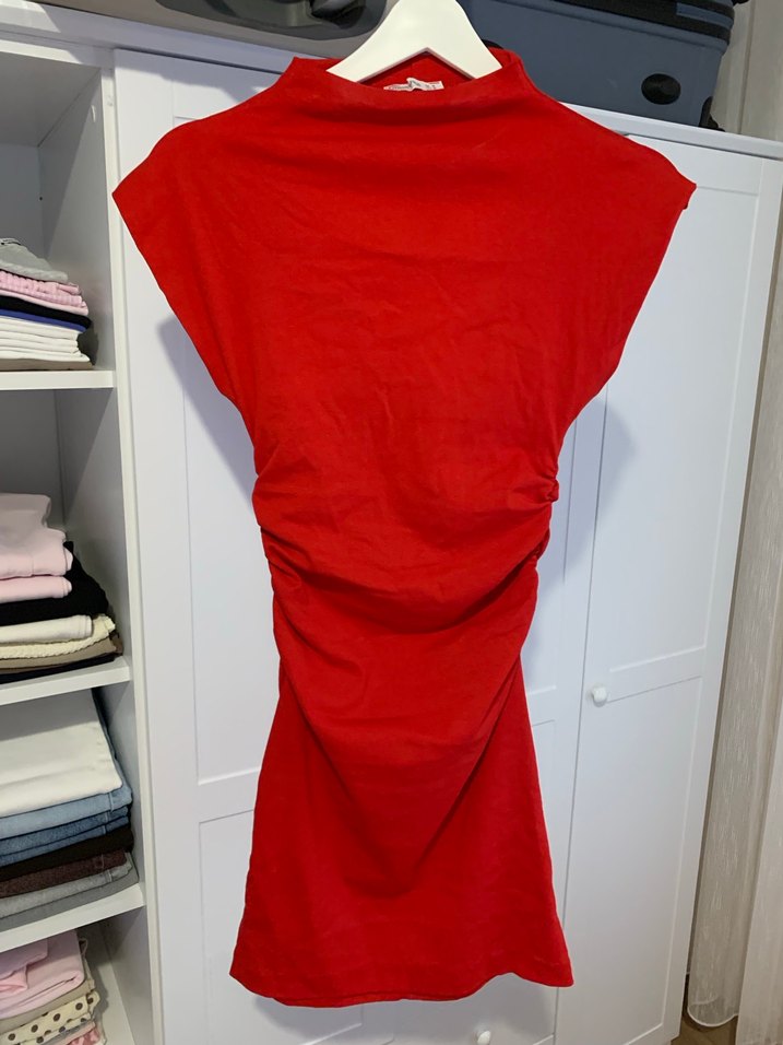 Kirmizi Mini Elbise - Görsel 3