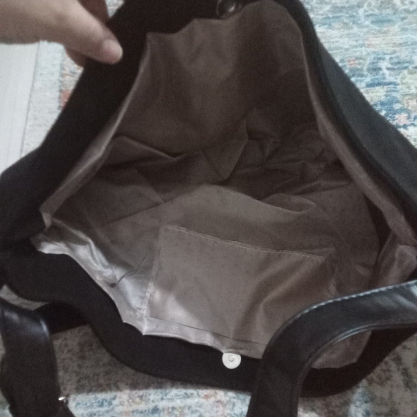 Siyah Süet Tokalı Kadın Çanta - Görsel 2