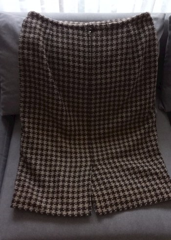 Kahverengi Örgü Midi Kadın Etek - Görsel 2