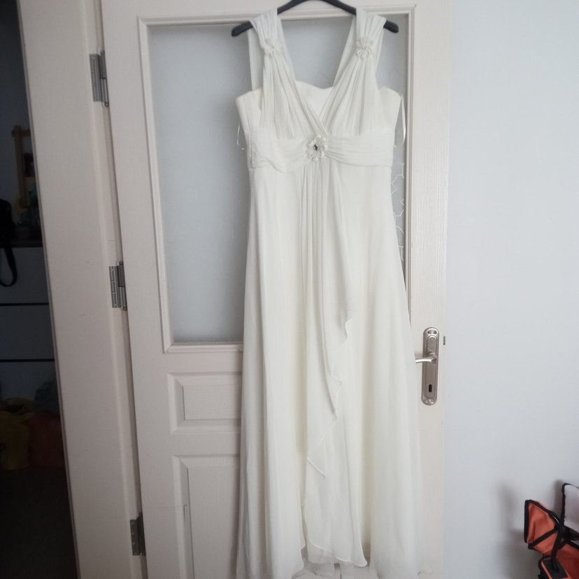 Düğmeli Beyaz Hamile Bluz, Kolsuz, Bohem abiye - Görsel 3