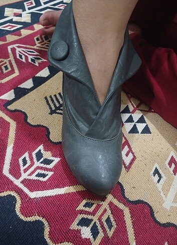 Diğer Koyu Gri Topuklu Ayakkabi