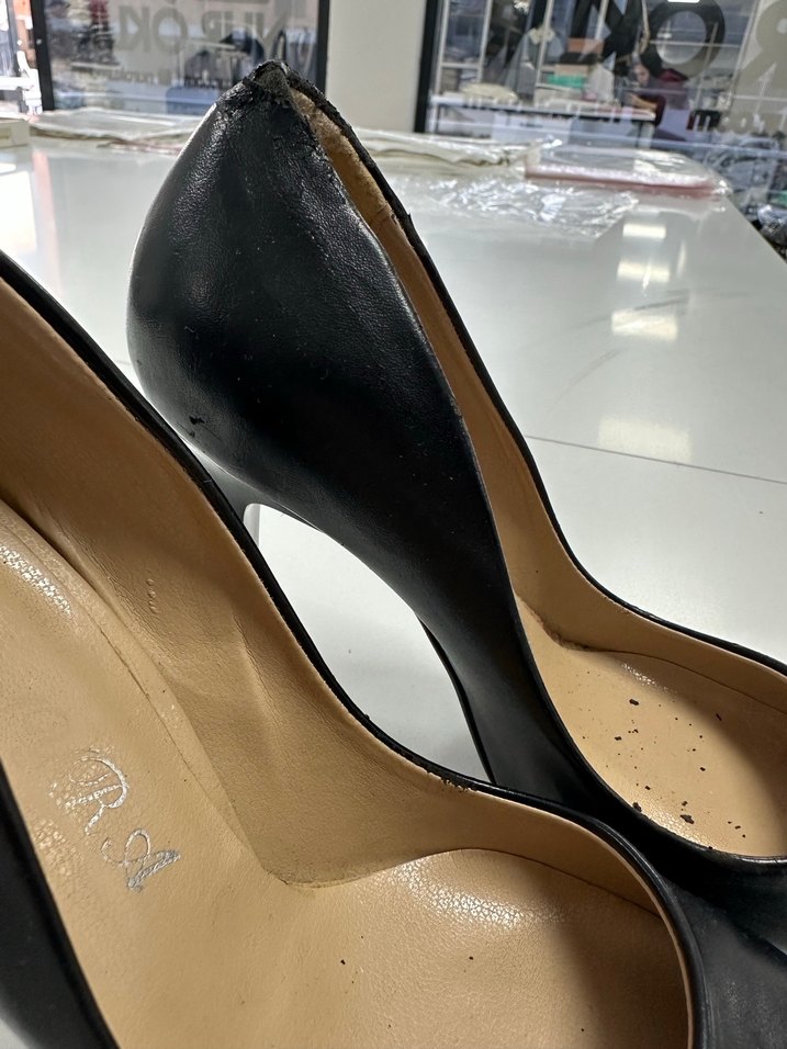 Siyah Deri Stiletto Topuklu Kadın Ayakkabı - Görsel 2