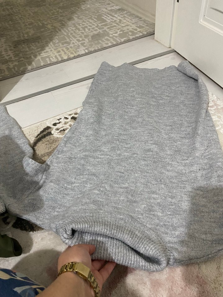 Gri Kadın Triko Balıkçı Yaka Kazak - Görsel 3