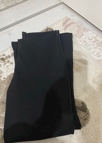 Siyah Kadın Dar Kesim Uzun Kumaş Pantolon
