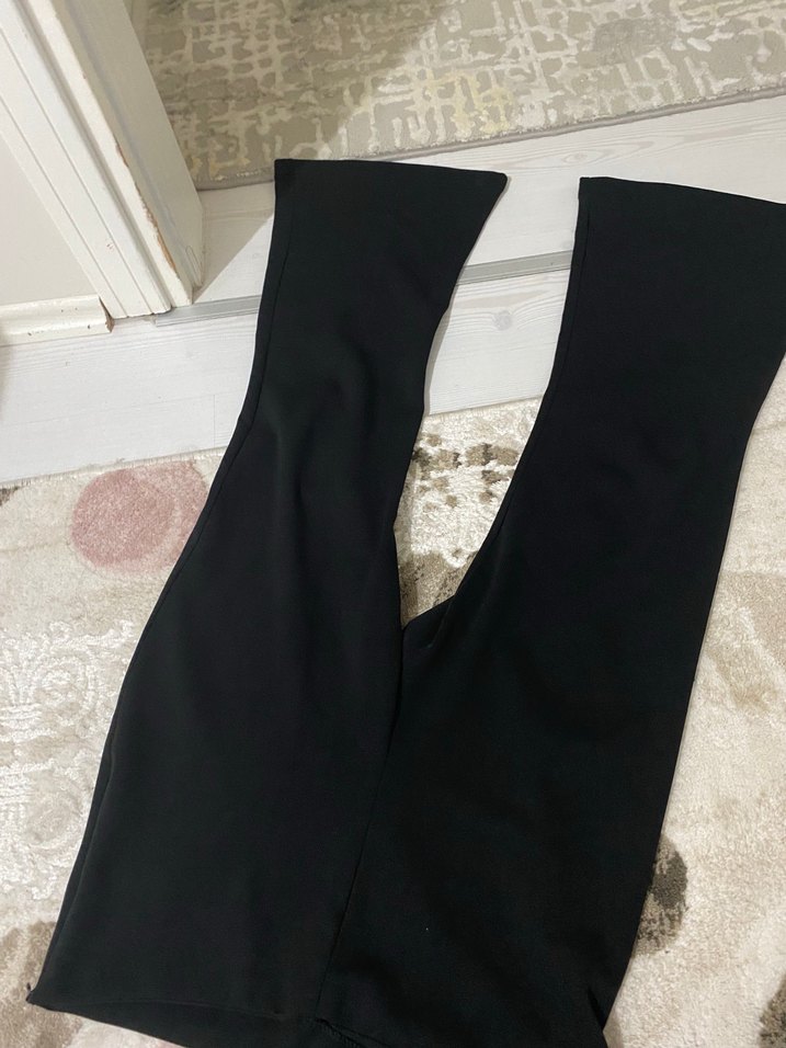 Siyah Kadın Dar Kesim Uzun Kumaş Pantolon - Görsel 3