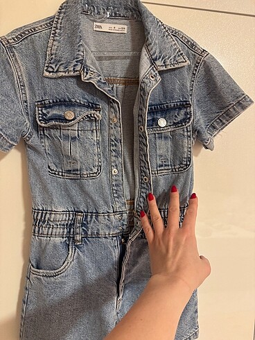 Zara kız çocuk 8 yaş kot salopet tulum