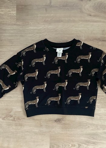 H&M  Leopar Desenli Tayt Sweat Takım - Görsel 3